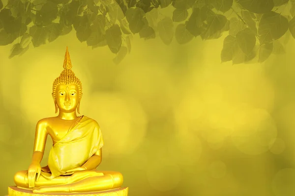 Makha Asanaha Visakha Bucha Tag Goldener Buddha Bild Hintergrund Der — Stockfoto