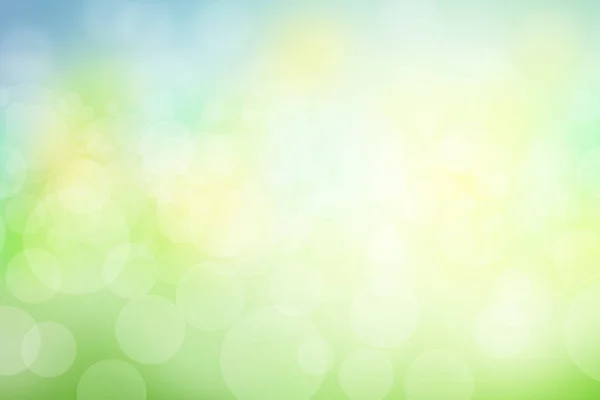 Blur Circle Bokeh Green Leaf Background Blurry Yellow Leaves Rays — Stock Photo, Image