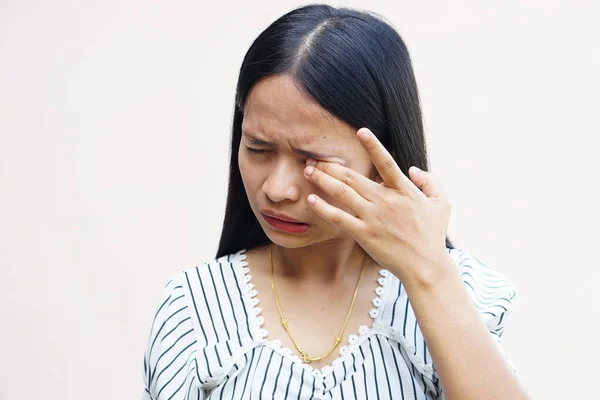 Asian Women Have Eyestrain — 스톡 사진