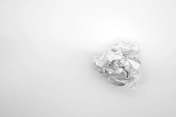 Crumpled Paper White Table Brainstorming Office Concept — Stock Photo, Image