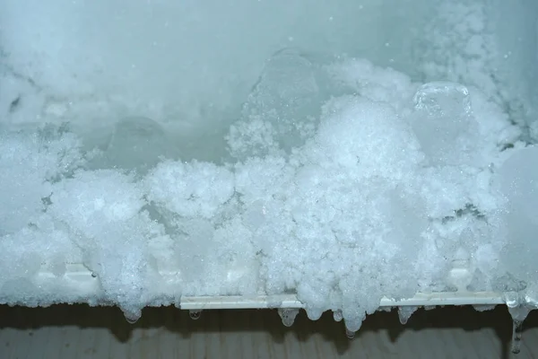 Ice Sticks Together Refrigerator Compartment — Stockfoto