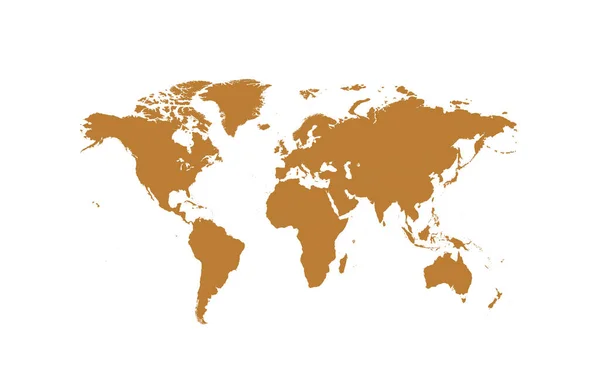 World Map Info Graphic Gold Color Flat Design Vector Travel — ストックベクタ