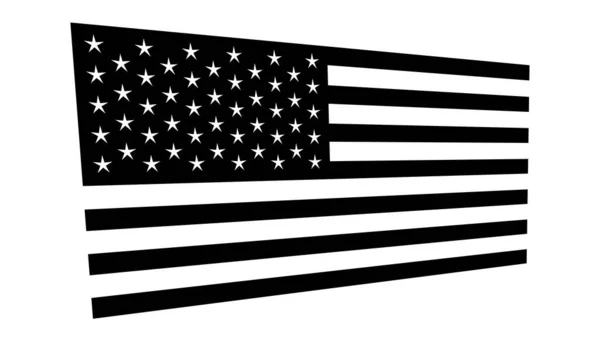 Usa American Flag Black White Asymmetric Vector Illustration Background —  Vetores de Stock