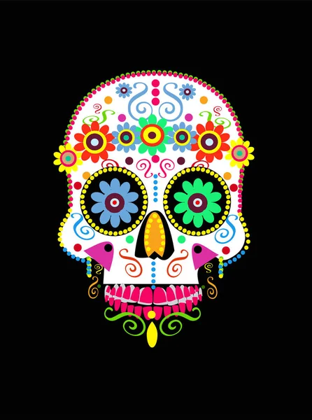 Vector Illustration Day Dead Dia Los Muertos Sugar Skull Colorful — 图库矢量图片