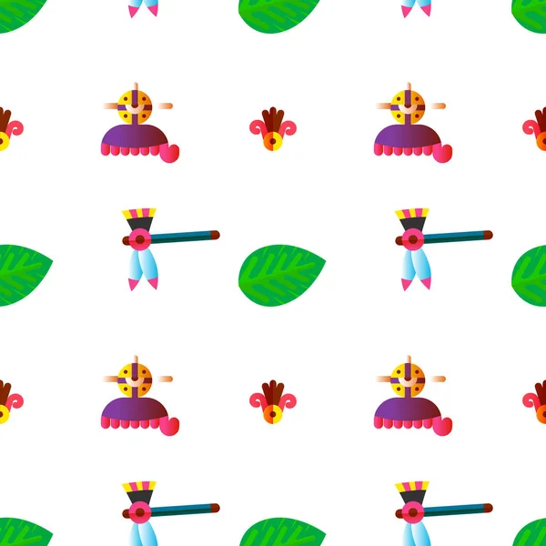 Ацтекський Какао Вітрила Лінійний Стиль Мистецтва Приклад Вектора — стоковий вектор