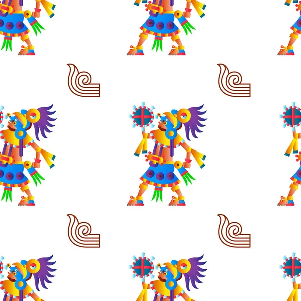 Ацтекський Какао Вітрила Лінійний Стиль Мистецтва Приклад Вектора — стоковий вектор