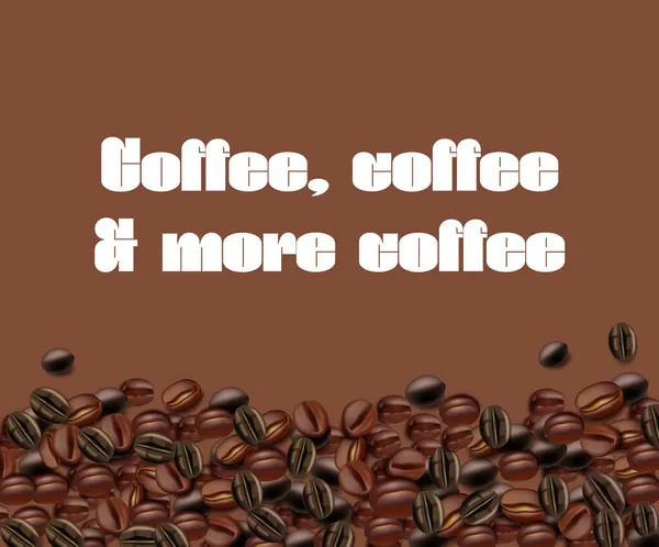 コーヒーシームレスパターンデザイン 茶色の文字を飾る — ストックベクタ
