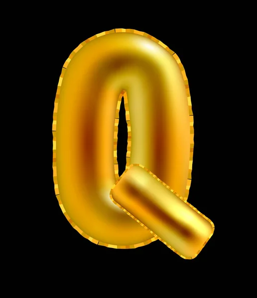 Στυλιζαρισμένος Τύπος Ένα Χρυσό Αερόστατο Σκούρο Φόντο Εικονογράφηση Διανύσματος — Διανυσματικό Αρχείο