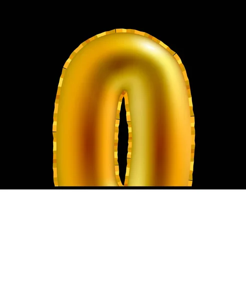Stiliserad Typ Som Gyllene Luftballong Mörk Bakgrund Vektorillustration — Stock vektor