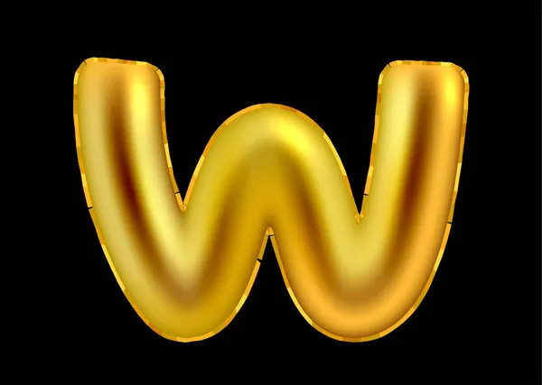 Stylizovaný Typ Jako Zlatý Vzduchový Balón Tmavém Pozadí Vektorová Ilustrace — Stockový vektor