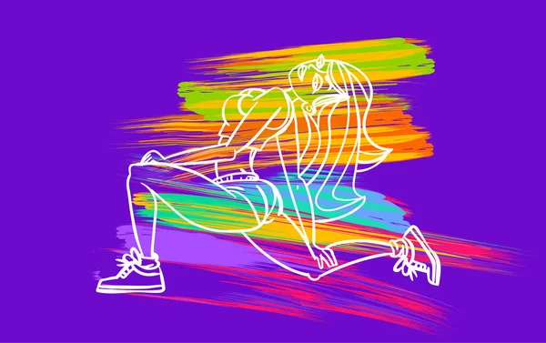 Дизайн Плакатів Twerk Дівчина Мультяшному Стилі Плакат Видобутку Танцювального Курсу — стоковий вектор