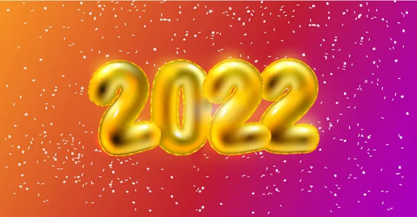 2022 New Year Holiday Poster Design Numbers Colorful Background — Stockvektor