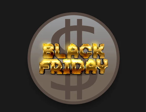 Black Friday Holiday Poster Design Luxury Style Golden Text Effect — Stock Vector