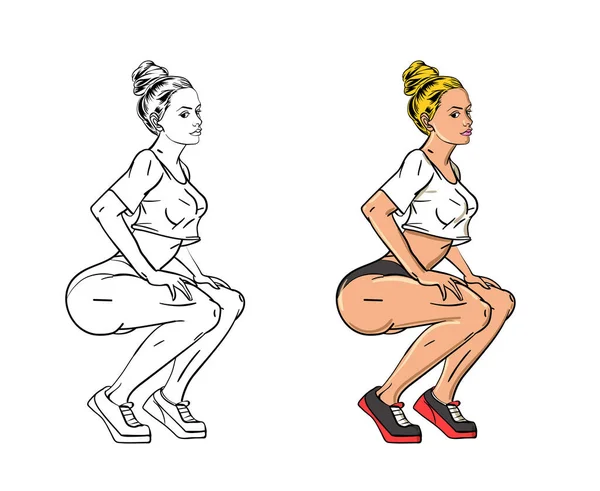 Diseño Póster Twerk Chica Estilo Dibujos Animados Póster Para Curso — Vector de stock