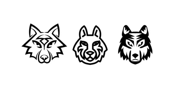 Wolf Animal Logo White Background Use Branding Card Poster Package Ilustrações De Stock Royalty-Free