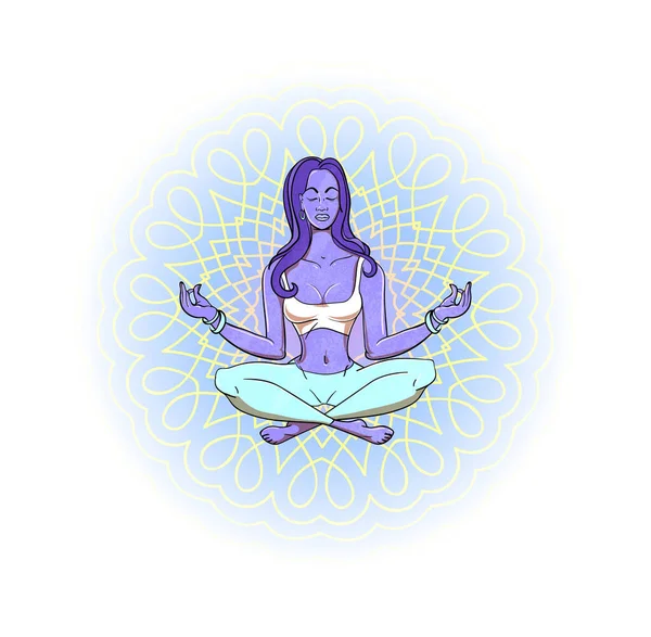 Yoga Meditação Use Para Esporte Recreação Página Web Cartaz Cartão — Vetor de Stock