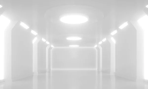 Abstract modern white hall. 3D rendering — Stock Fotó