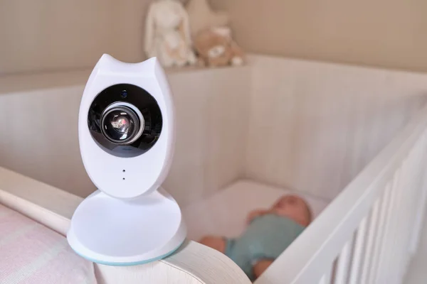 Baby Monitor Camera Monitoring Newborn — Stock Photo, Image