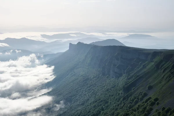 Sierra Andia Mount Beriain Early Morning Sea Clouds Covering Valley —  Fotos de Stock