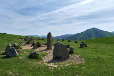 Cromlech of Orgambide, Navarre, Spain. megalithic monument formed by stones in a circle