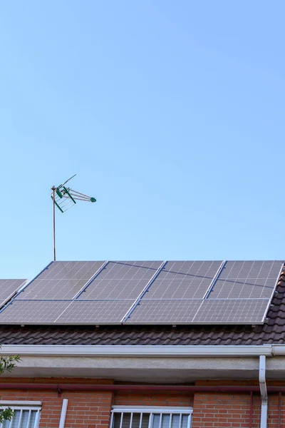 Solar Panels Roof House Concept Renewable Energy — Stock Photo, Image