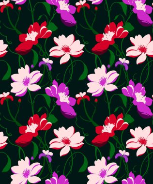 El çizimi çiçek deseni. Çiçek arka planı. Soyut zarafet deseni.