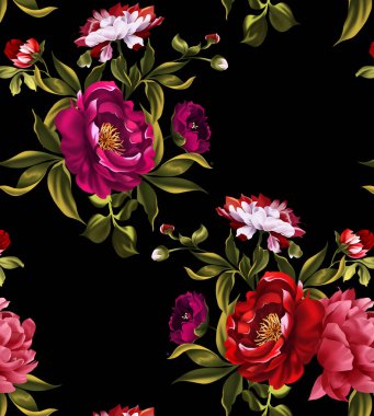 El çizimi çiçek deseni. Çiçek arka planı. Soyut zarafet deseni.