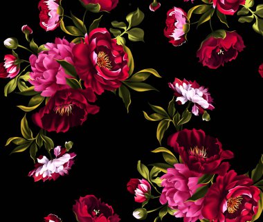 El çizimi çiçek deseni. Çiçek arka planı. Soyut zarafet deseni.