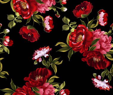 El çizimi çiçek deseni. Çiçek arka planı. Soyut zarafet deseni.