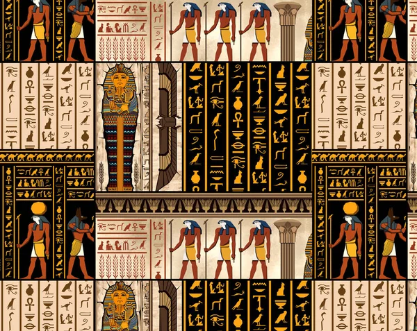 Ancient egypt background.Egyptian hieroglyph and symbolAncient culture sing and symbol.Anubis. Ra. Tutankamon
