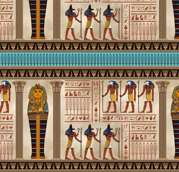 古代エジプトの背景 エジプトの象形文字と象徴古代文化の歌と象徴 アンビス ツタンカモン — ストック写真