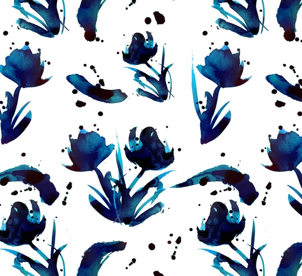 Hand draw flower pattern. Flowers background. Abstract elegance pattern.