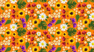 El çizimi çiçek deseni. Çiçek arka planı. Soyut zarafet deseni.