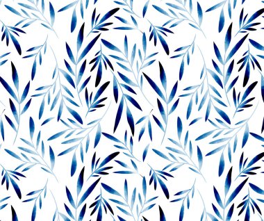 Strelitzia ile el çizimi tropikal desen