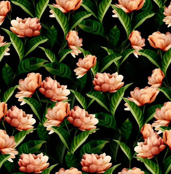 Zökkenőmentes Minta Virággal Textilszövet Illusztráció — Stock Fotó