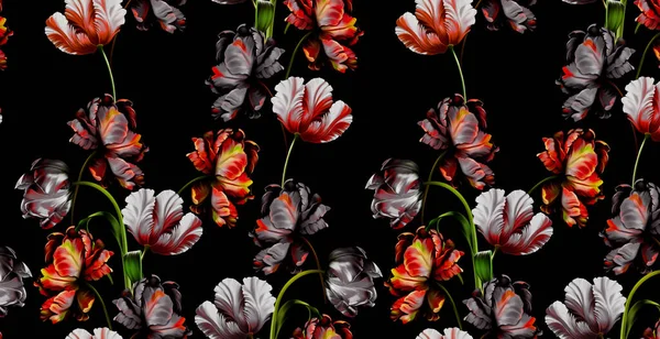 Zökkenőmentes Minta Virággal Textilszövet Illusztráció — Stock Fotó
