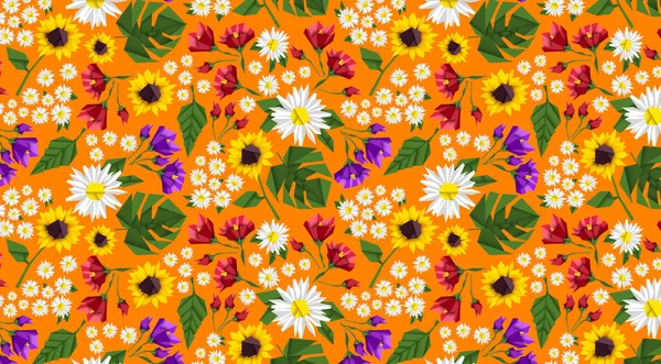 Χειροποίητο Μοτίβο Λουλουδιών Λουλούδια Φόντο Αφηρημένη Κομψότητα Μοτίβο — Φωτογραφία Αρχείου