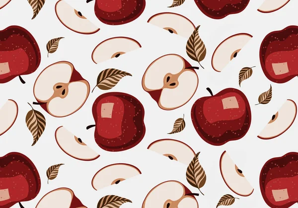 hand drawn apple pattern. Apple background.