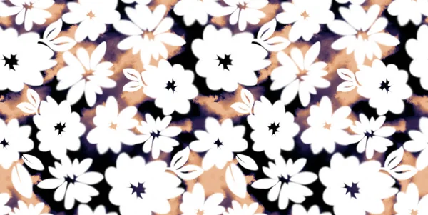 Hand draw flower pattern. Flowers background. Abstract elegance pattern.