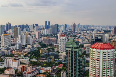 Şehir manzarası, şehir merkezi ve Tayland 'ın güneydoğu Asya kentindeki Bangkok Metropolis gökdeleni