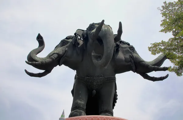 Elefante Três Cabeças Bangkok Tailândia Ásia — Fotografia de Stock
