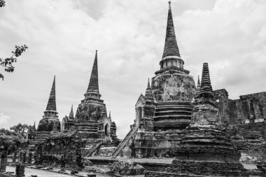  The Thai Temple Wat Phra Si Sanphet in Ayutthaya Thailand Southeast Asia photographed in monochrome