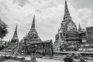  The Thai Temple Wat Phra Si Sanphet in Ayutthaya Thailand Southeast Asia photographed in monochrome