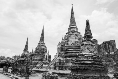  The Thai Temple Wat Phra Si Sanphet in Ayutthaya Thailand Southeast Asia photographed in monochrome