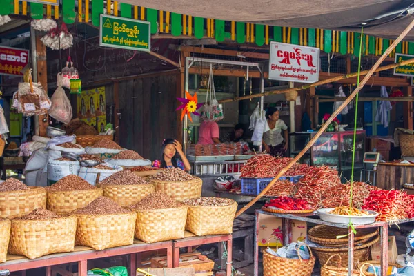 Spice Street Market Mandalay Myanmar Formerly Burma — ストック写真