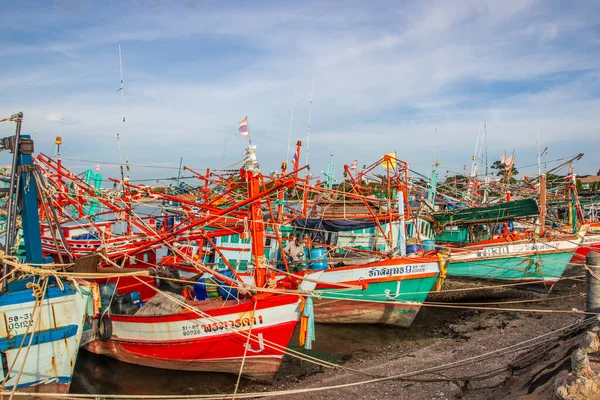 Thai Fishing Boats Pier Wharf Thailand Southeast Asia — Foto de Stock