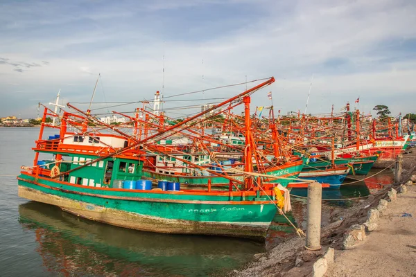 Thai Fishing Boats Pier Wharf Thailand Southeast Asia — Stock fotografie