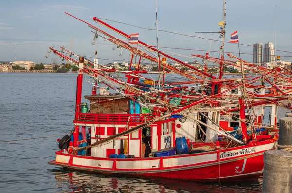 Thai Fishing Boats Pier Wharf Thailand Southeast Asia — Stock fotografie