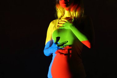 Visualization of making connection between different parts of personality. Self acceptance. Conceptual photography