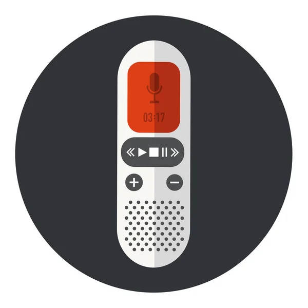 Diktafon Simgesi Kayıt Simgesi Gazeteci Ekipmanları Ses Kaydedici Beyaz Arkaplanda — Stok Vektör